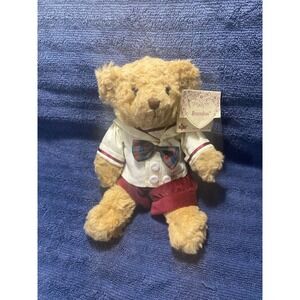 Russ Berrie Brandon Teddy Bear in Sailor Suit with Tartan Bow Tie